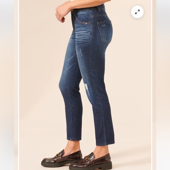 NWT Democracy Ab"solution® High Rise Distressed Blue Denim Skinny Jeans - Picture 2 of 16